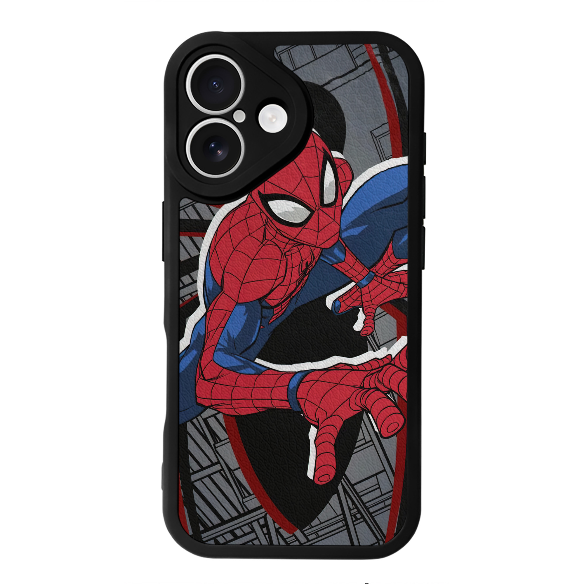 （画像用） Spider Man スパイダーマン 【iPhone 16シリーズ対応】シリコンスマホケース（レザー調） 材質：シリコン